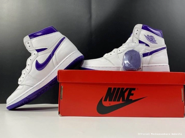Official Maikesneakers COURT AIR RETRO HIGH 1 JORDAN CD0461-151 PURPLE 0724